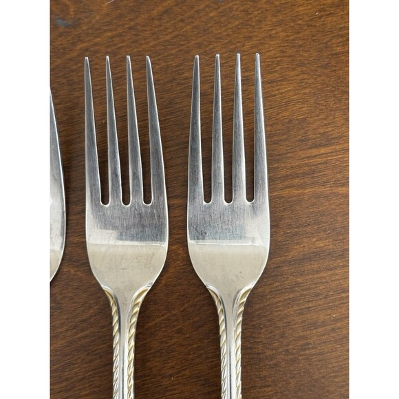 Oneida Belmont Lyons Stainless Nickel 18/10 Rope Edge Silverware Set Of 6 Forks - Picture 14 of 16
